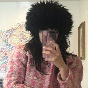 Vintage Black Fur Hat